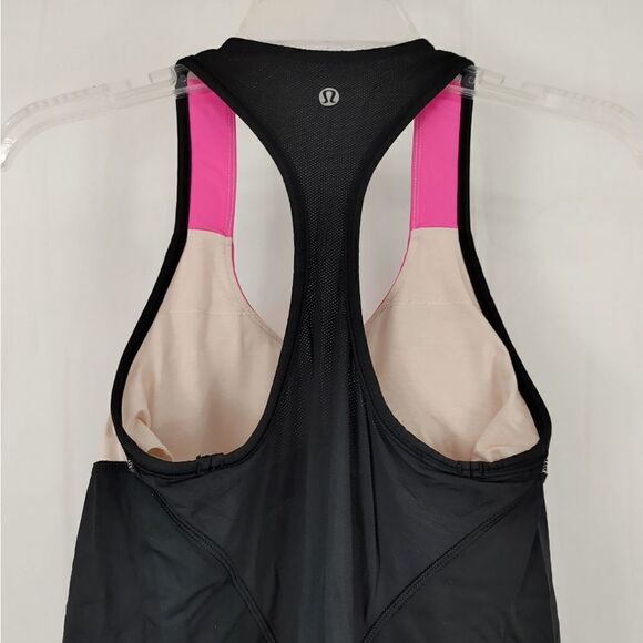 Lululemon Cardio Kick Racerback Tank Top Built Bra Pink Black Womens Size 10.
Ar - Picture 7 of 9
